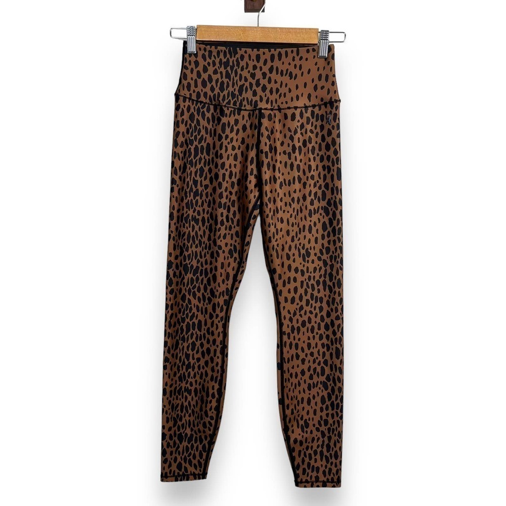 Good American Leggings Womens Small Black Cooper Cheetah High Waist Compression - Picture 2 of 12